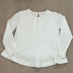 Mini Boden White Long Sleeve Top (size 5-6Y)